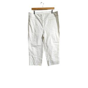 Peck&peck cropped ankle flat front pants size‎ 16 White